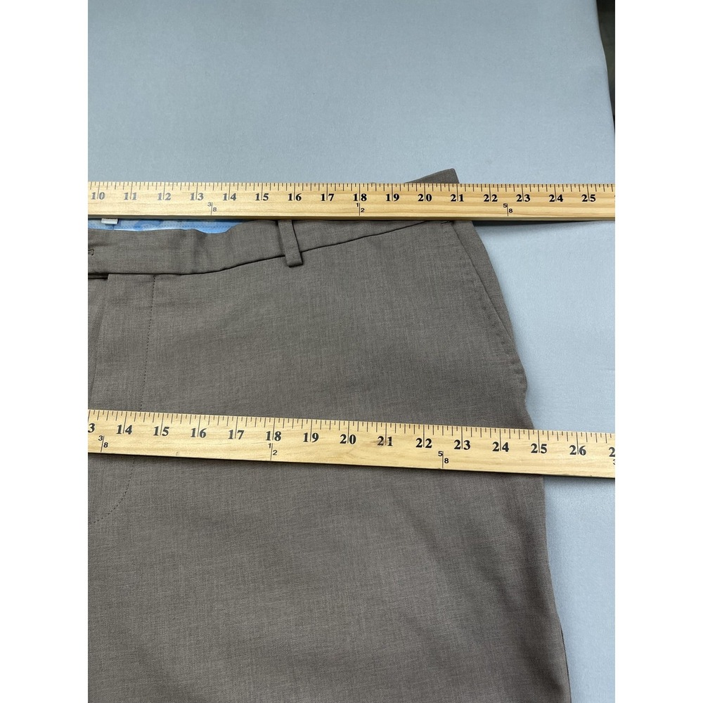 Peter Millar Pants Mens 42x34 Brown Golf Classic Flat Front Performance Trousers - Picture 9 of 11